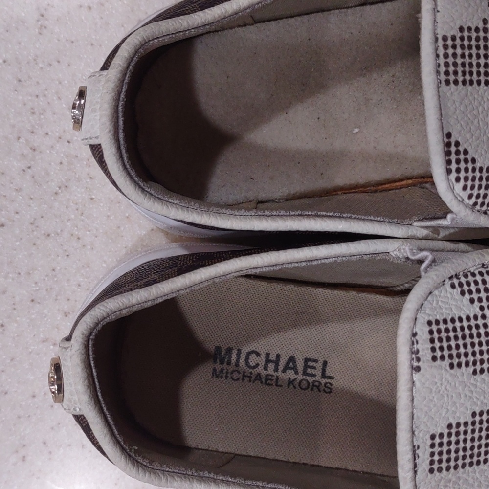 Michael Kors Little Girl's Jem Castro Logo Print Slip-on Shoes Size 11 GUC - Picture 11 of 14